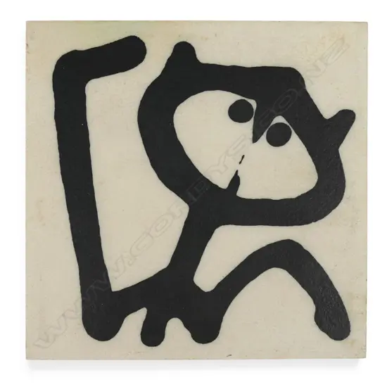 Ted Dutch tile with black 'Alicat' 1970s,