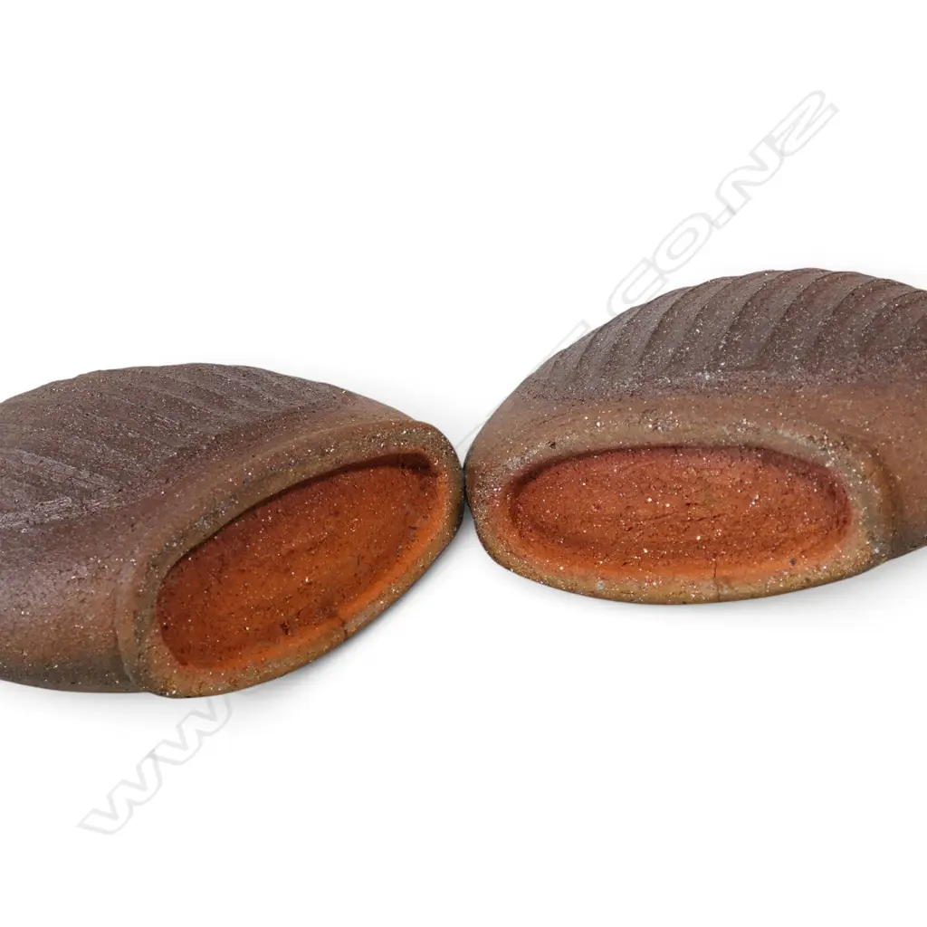 Pair Toby Stafford unglazed earth brown vases, Image 1++