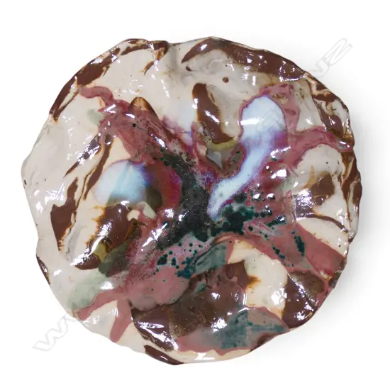 Helen Mason (1915-2014) wall hung marbled dish,