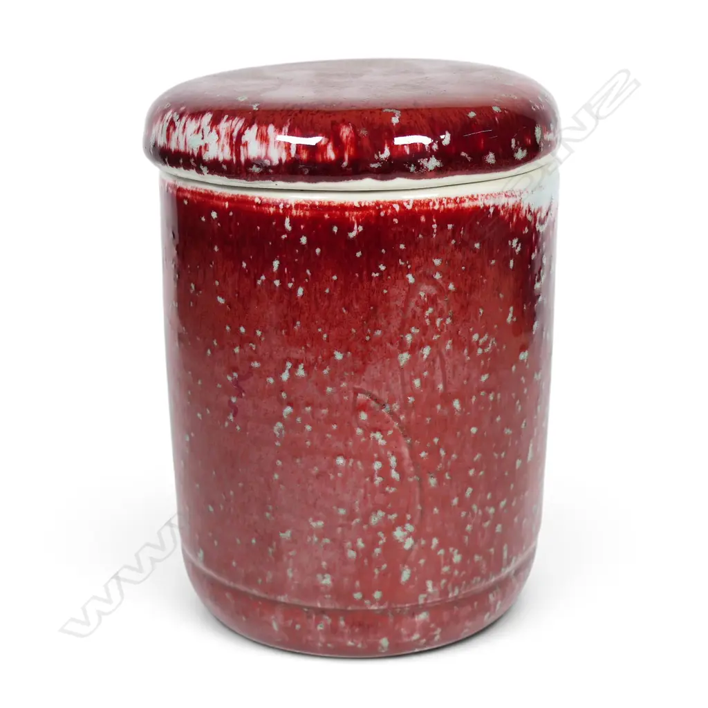 Peter Alger lidded cylindrical cannister, Image 1++