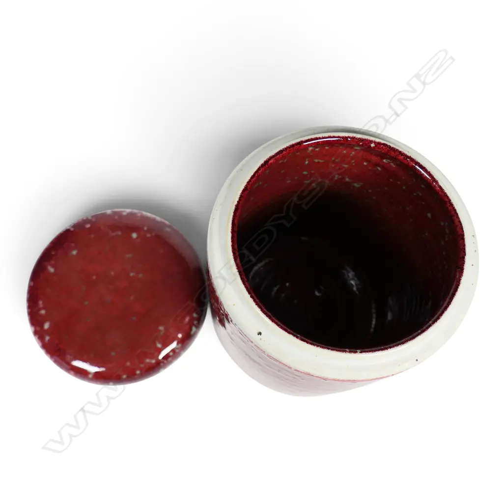 Peter Alger lidded cylindrical cannister, Image 1++