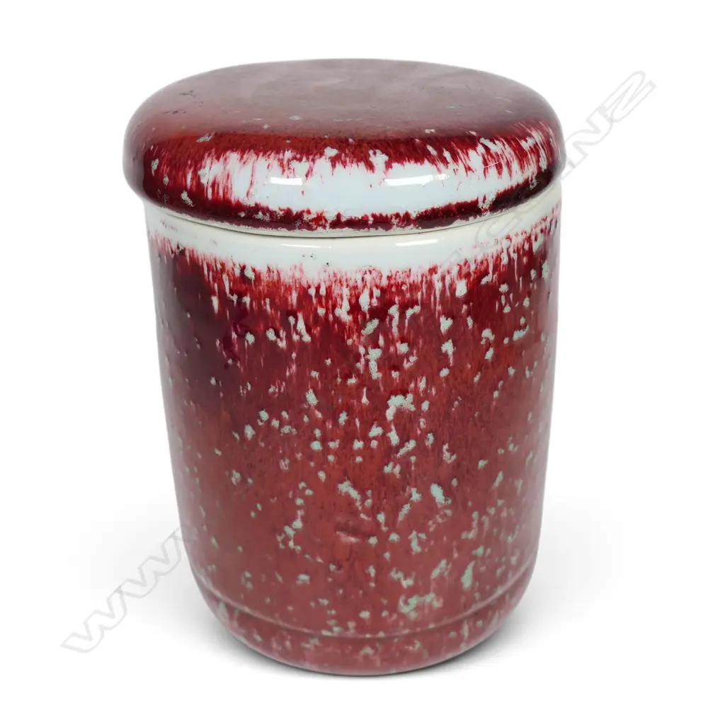 Peter Alger lidded cylindrical cannister, Image 1++
