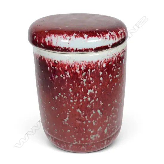 Peter Alger lidded cylindrical cannister,