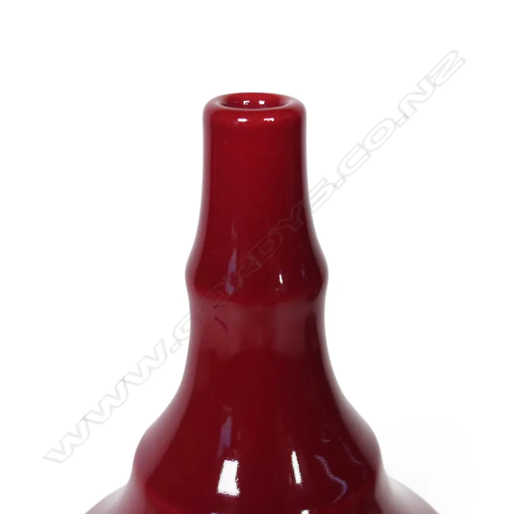 John Parker red glazed bottle vase, Image 1++