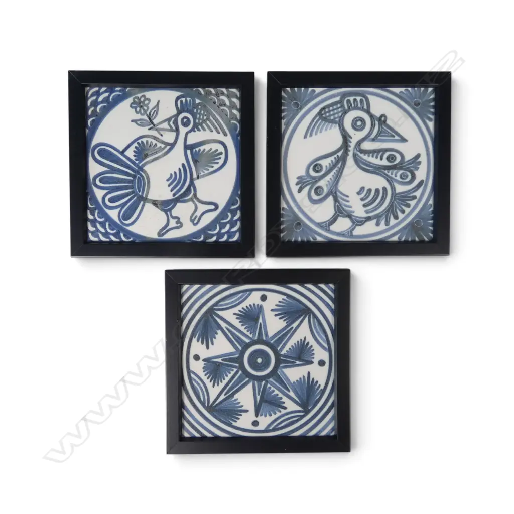Three Anneke Borren framed wall tiles, Image 1++