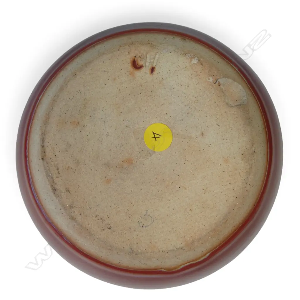 Craig Hall squat red glazed vase c.1980’s, Image 1++