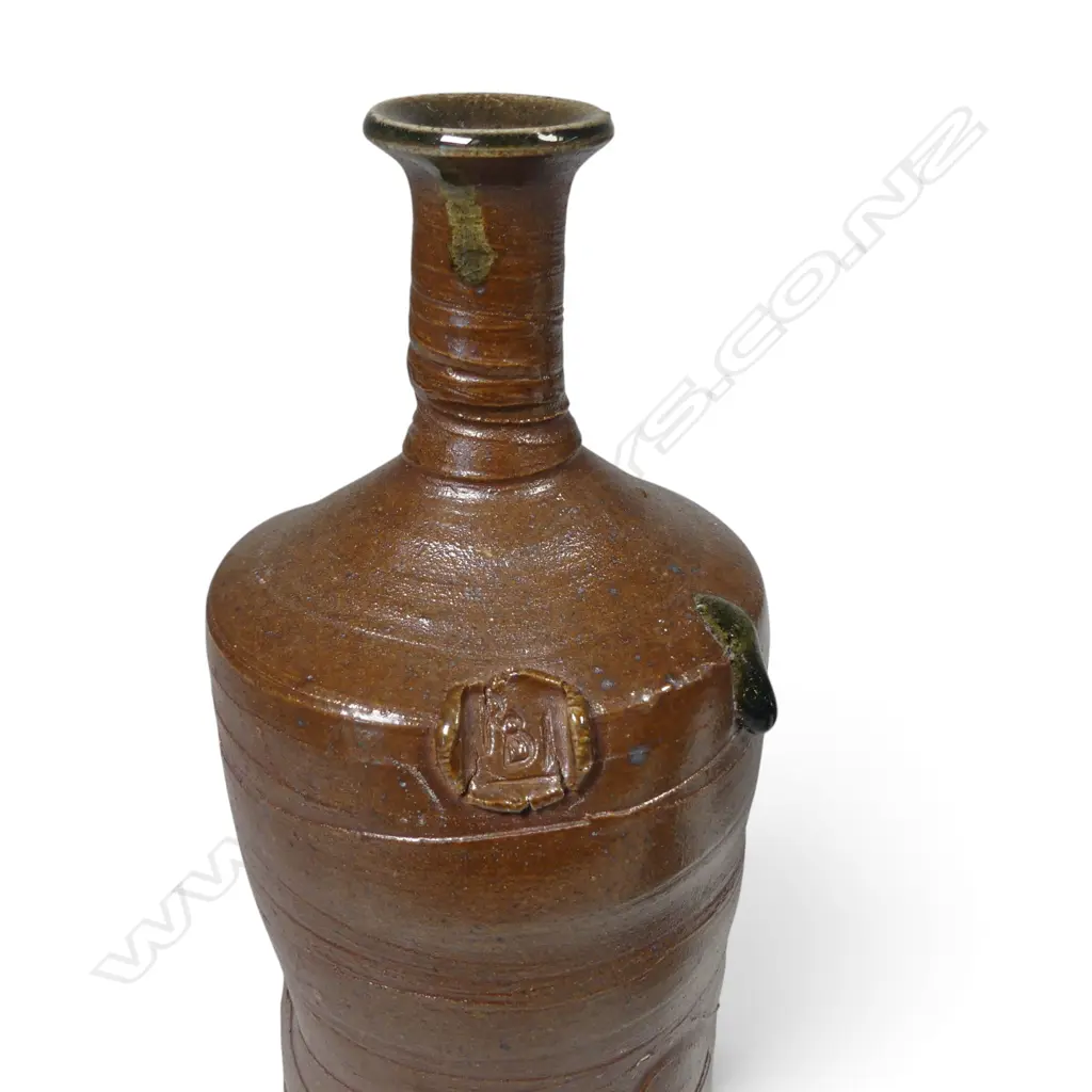 Ronald Boeisen two woodfired bottle vases and a beaker, Image 1++