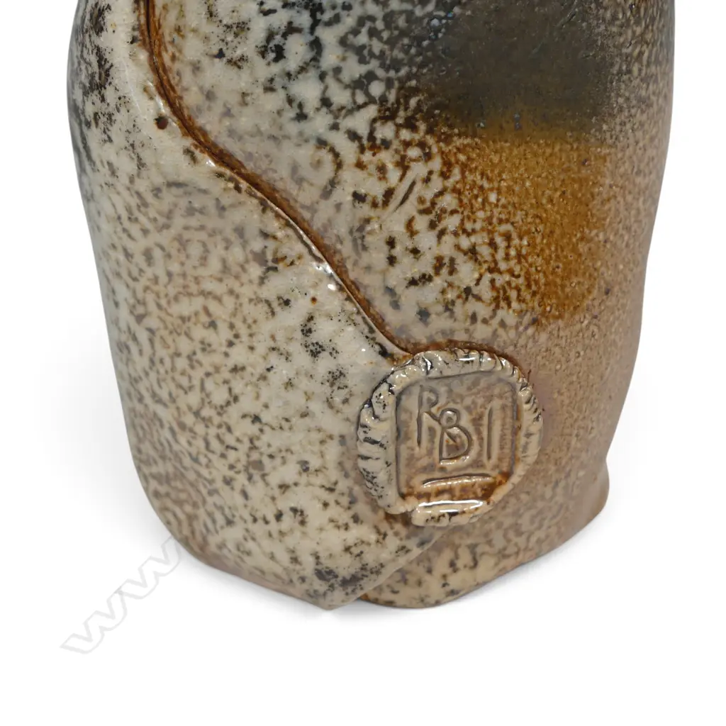 Ronald Boeisen two woodfired bottle vases and a beaker, Image 1++