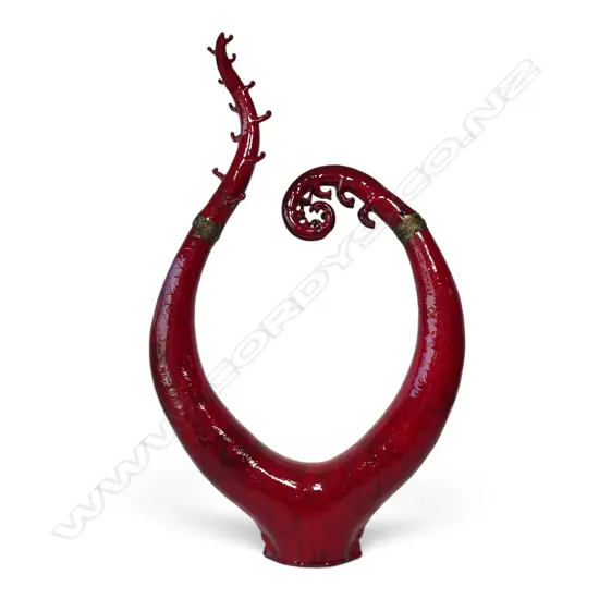 Keum Sun Lee ruby red fern frond sculpture,