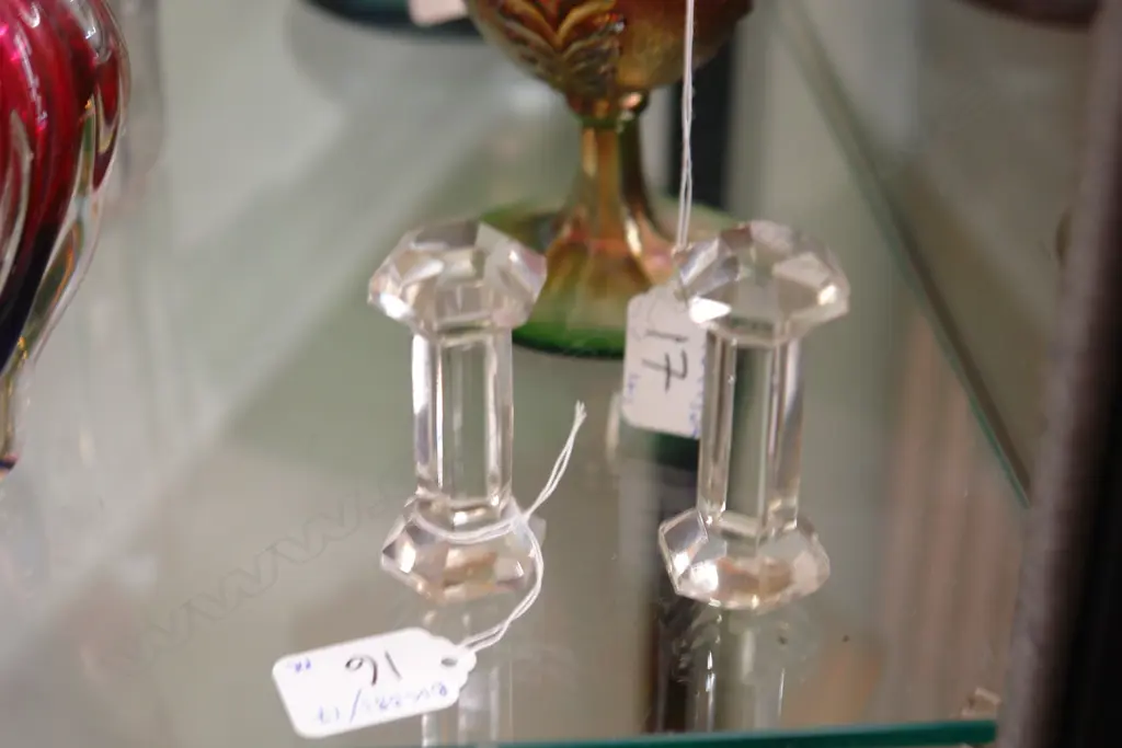 PAIR OF GLASS CHOPSTICK HOLDERS  Image 1++