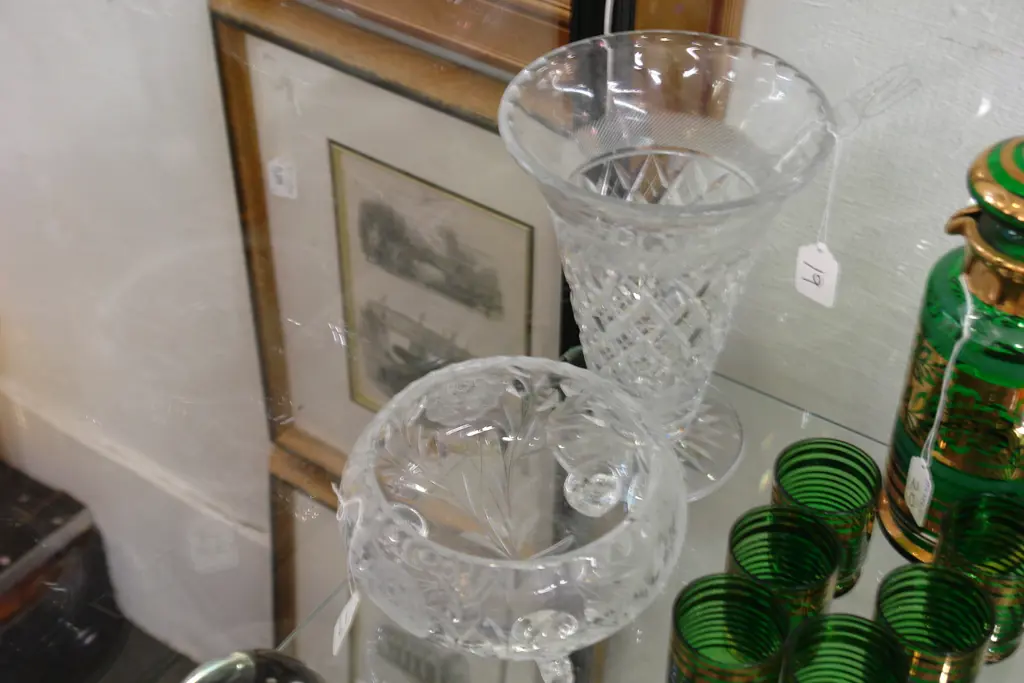 CRYSTAL VASE & BOWL Image 1++