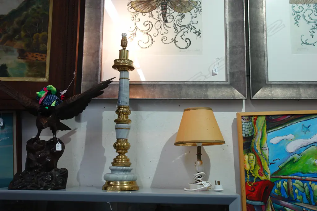 2 MARBLE SIDE LAMPS Image 1++