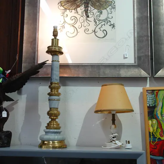 2 MARBLE SIDE LAMPS