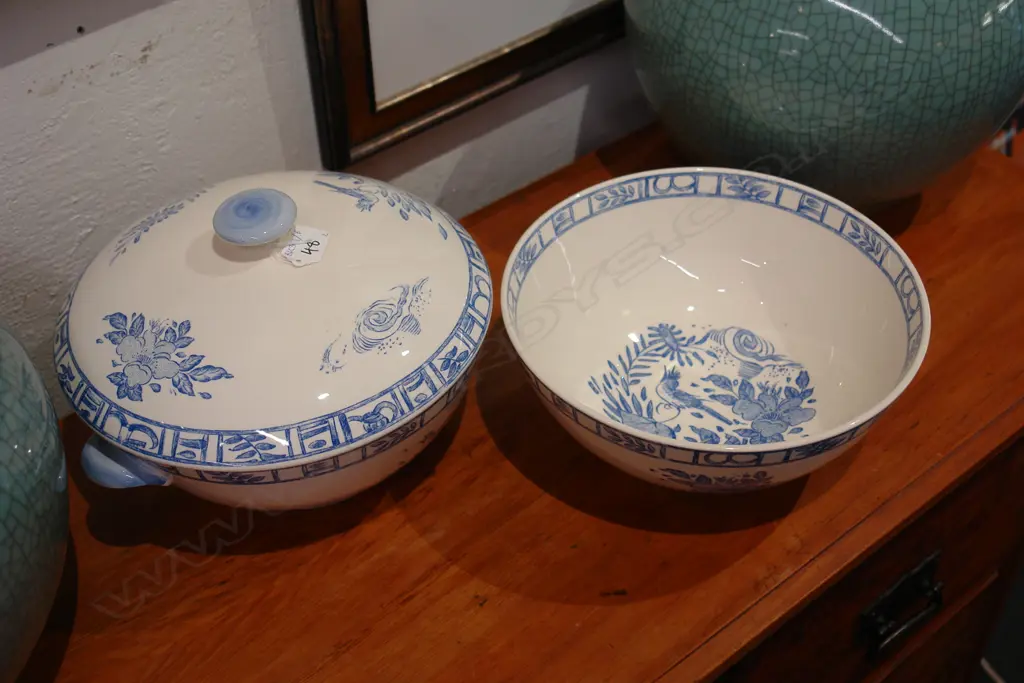 OISEAU BLEU FRENCH CASSEROLE DISH + BOWL Image 1++