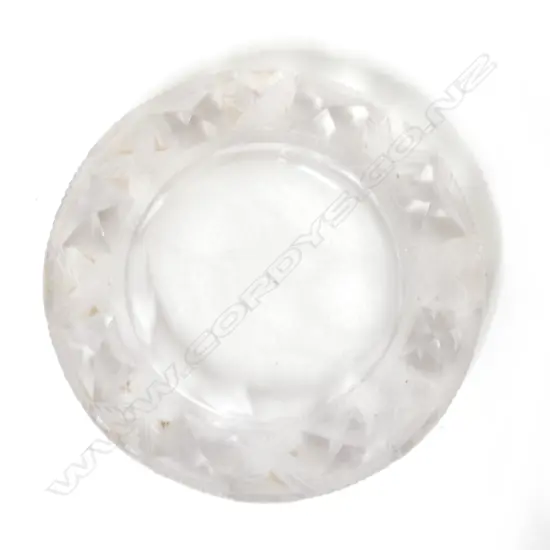 A René Lalique clear and frosted glass circular ashtray