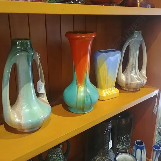 4 BELGIUM POTTERY VASES