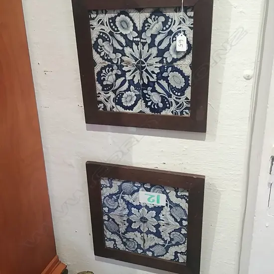 2 SETS FRAMED DELFT TILES