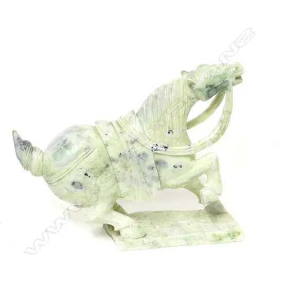 A Chinese large carved jade Tang style horse