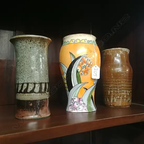 THREE  VASES,2  POTTERYS  AND HANCOCK