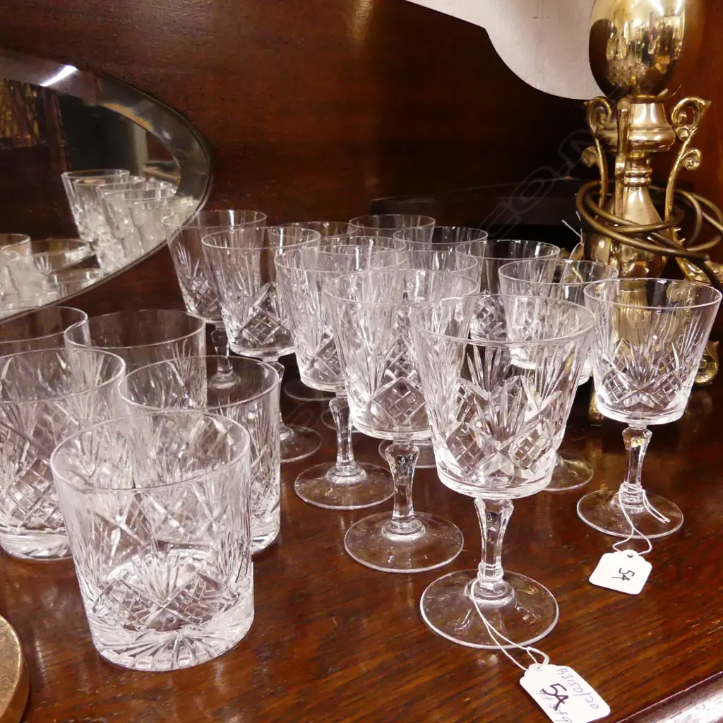 5+5+8  CRYSTAL GLASSES ( WINE .SHERRY ,TUMBLER) Image 1++