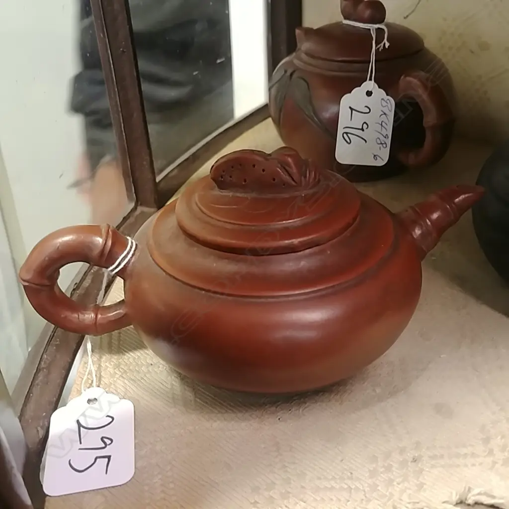 YIXING CHINESE TEAPOT CICADA FINIAL BAMBOO Image 1++