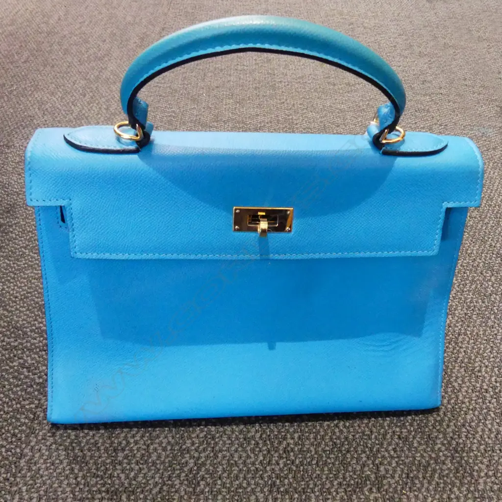 HERMES LABELLED TEAL HANDBAG Image 1++