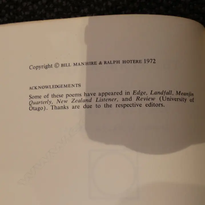 Bill Manhire 'The Elaboration Poems' Image 1++