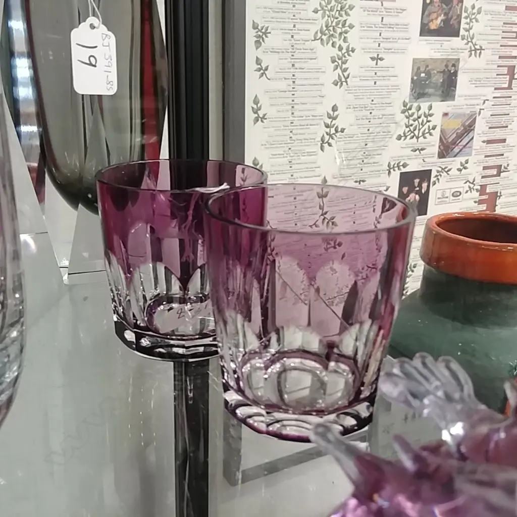 PR COLOURED CRYSTAL WHISKEY GLASSES Image 1++