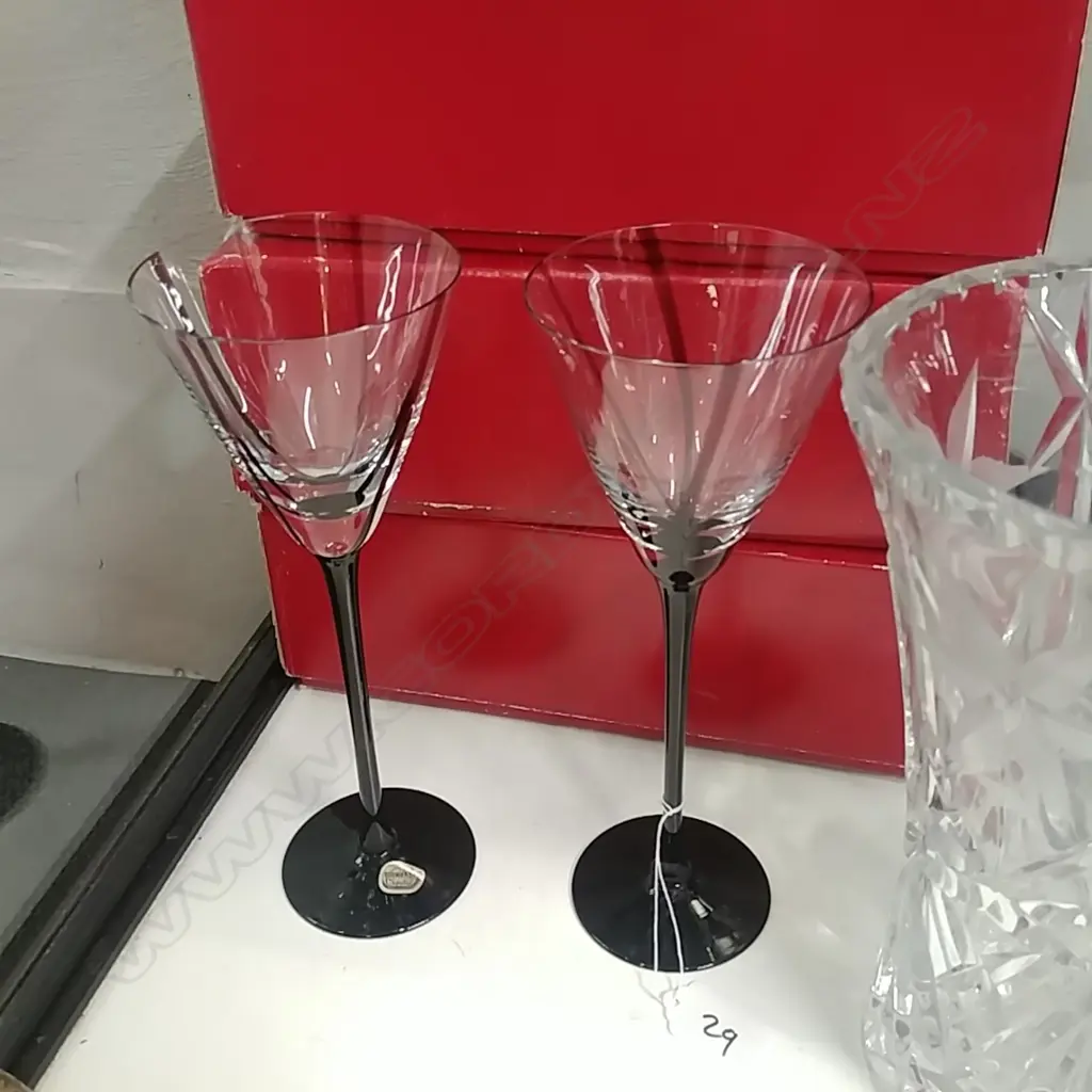 SET 6 BOHEMIA CRYSTAL WINE GLASSES Image 1++