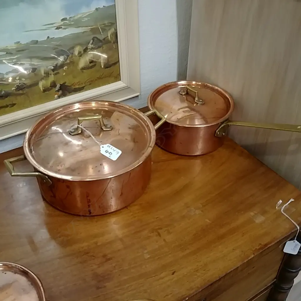 2 COPPER SAUCEPANS  Image 1++