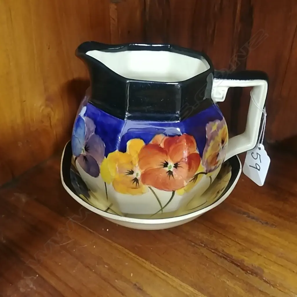 RD PANSY JUG & DISH  Image 1++