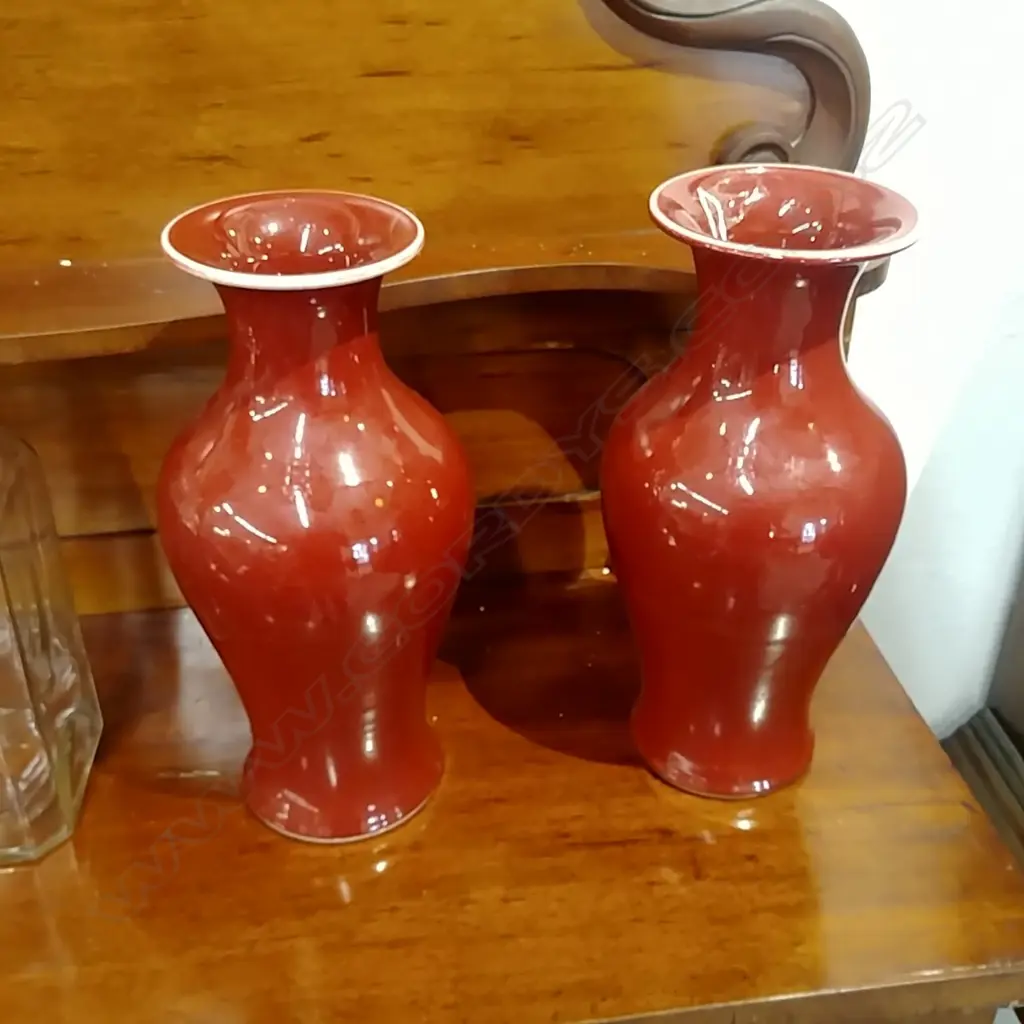 PAIR POTTERY VASES Image 1++