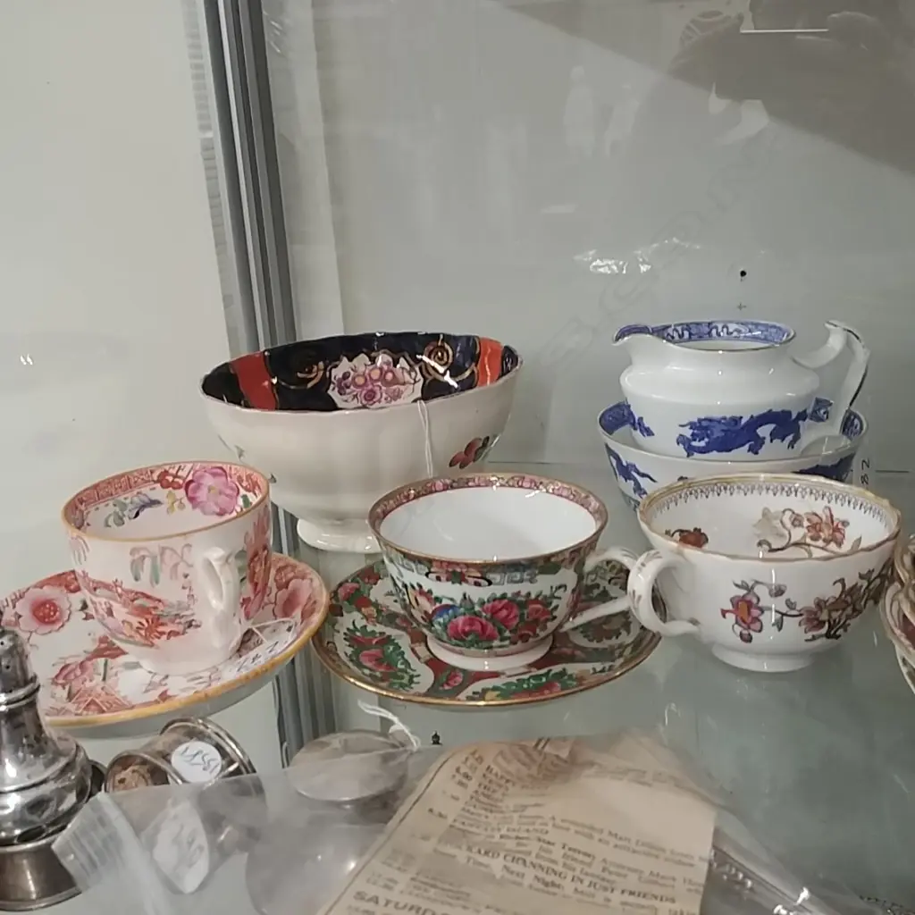 19THC BOWL/COALPORT JUG+C/SAUCERS Image 1++