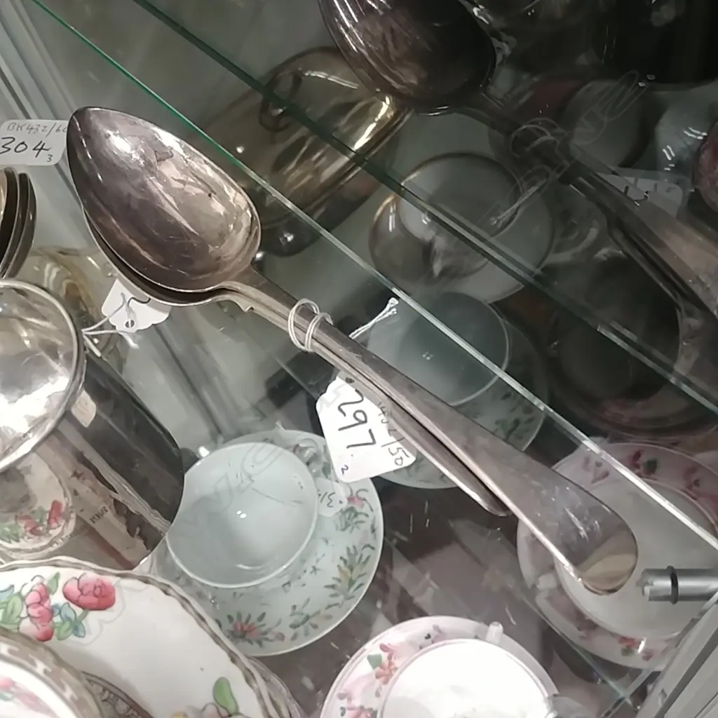 S/S GEO SERVING SPOON & DESERT SPOON 13533 Image 1++