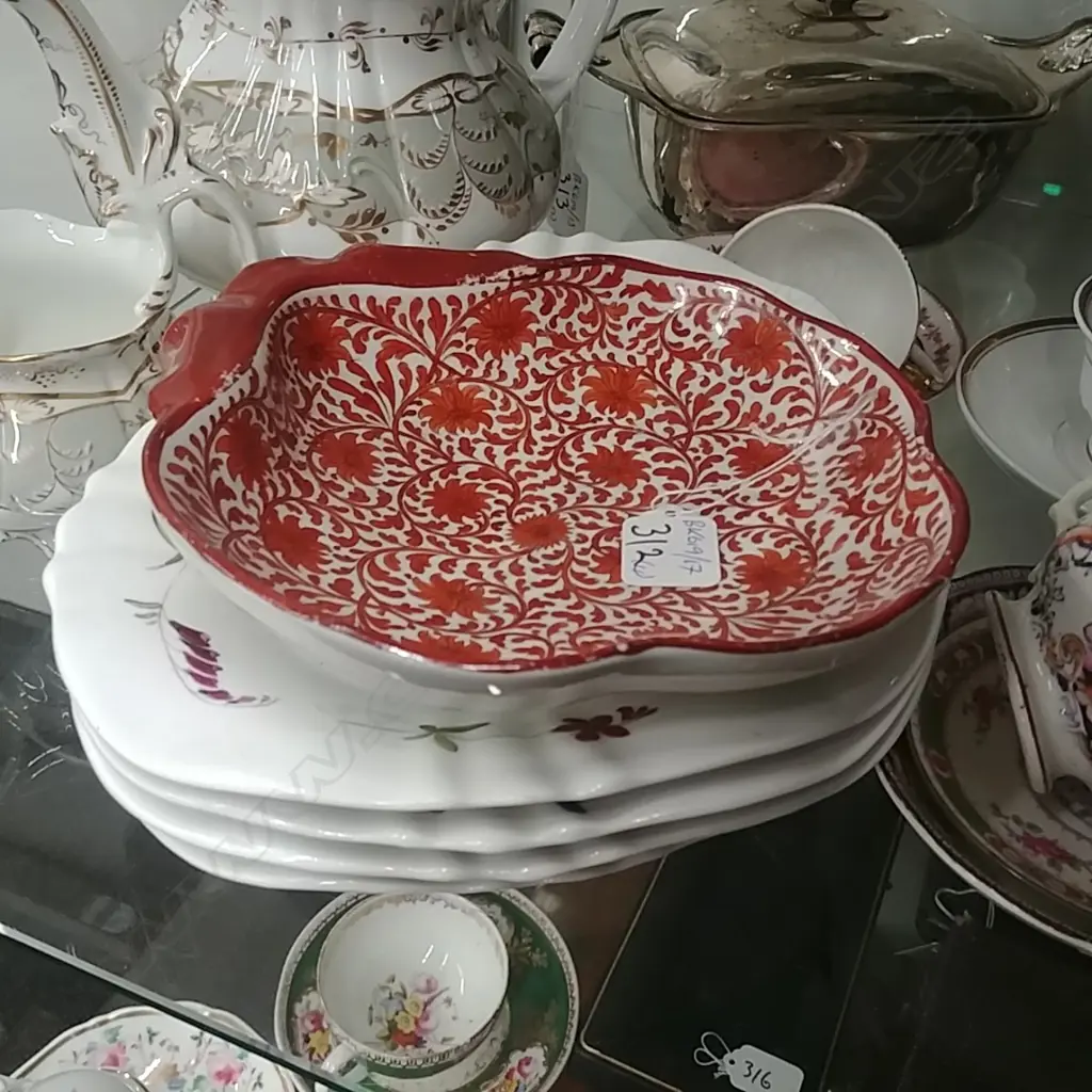 4 19THC SERVING PLATES + 1 Image 1++