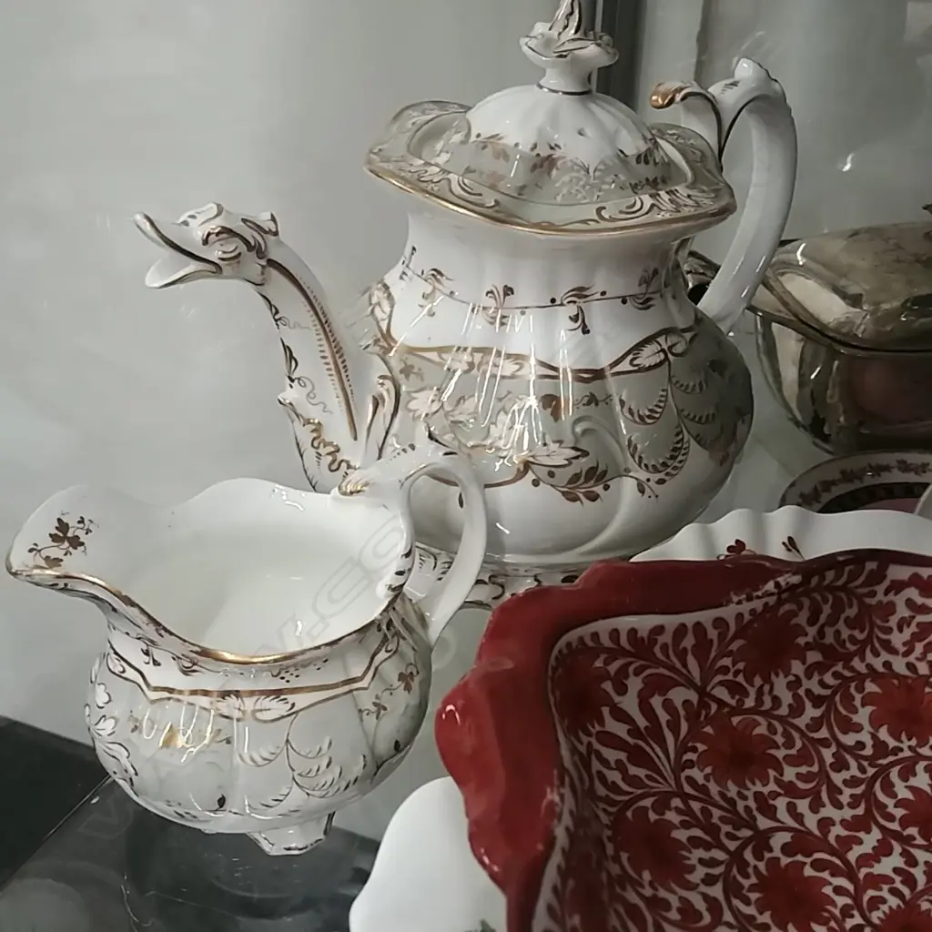 19THC H+BOUGHEY TEAPOT+JUG Image 1++