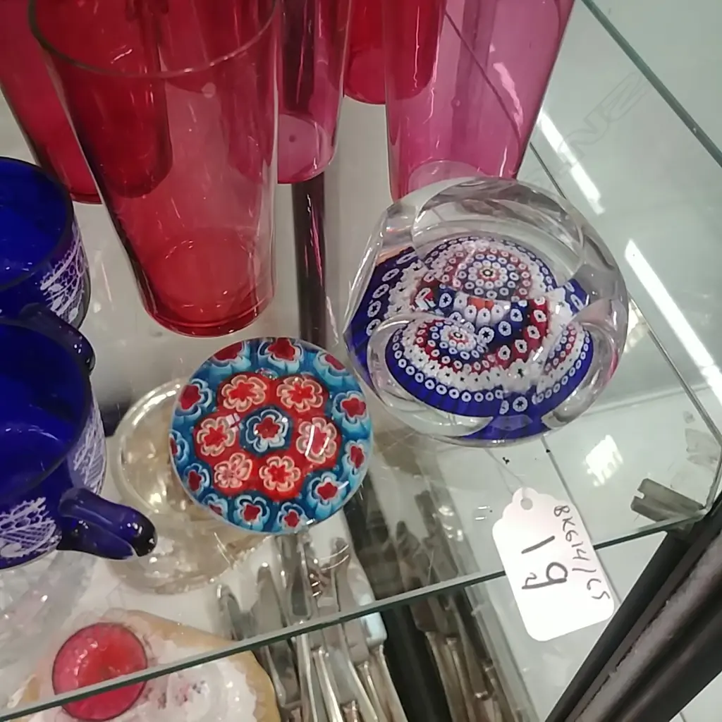 2 GLASS PAPER WEIGHTS Image 1++