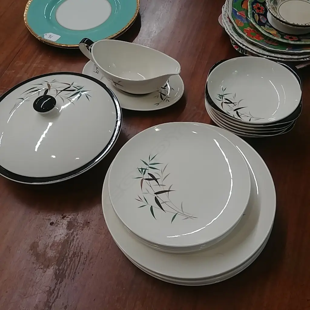 1960'S BAMBOO PATTERN PART DINNER SET Image 1++