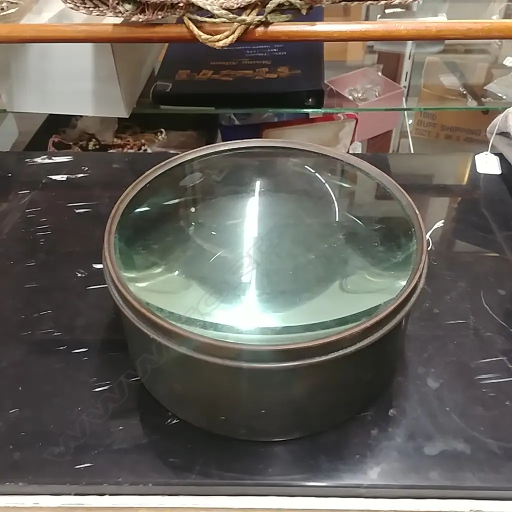 LARGE ANTIQUE BRASS LENS Image 1++
