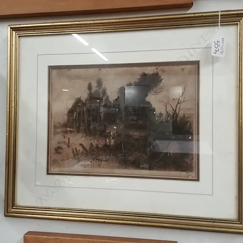 TREVOR LLOYD 'RUINS OF ST THOMAS' ETCHING  Image 1++
