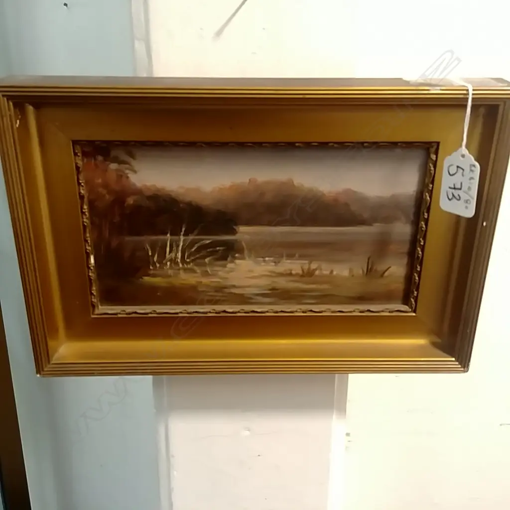 J D PERRITT 'EVENING LAKE ROTOMANA' OIL Image 1++
