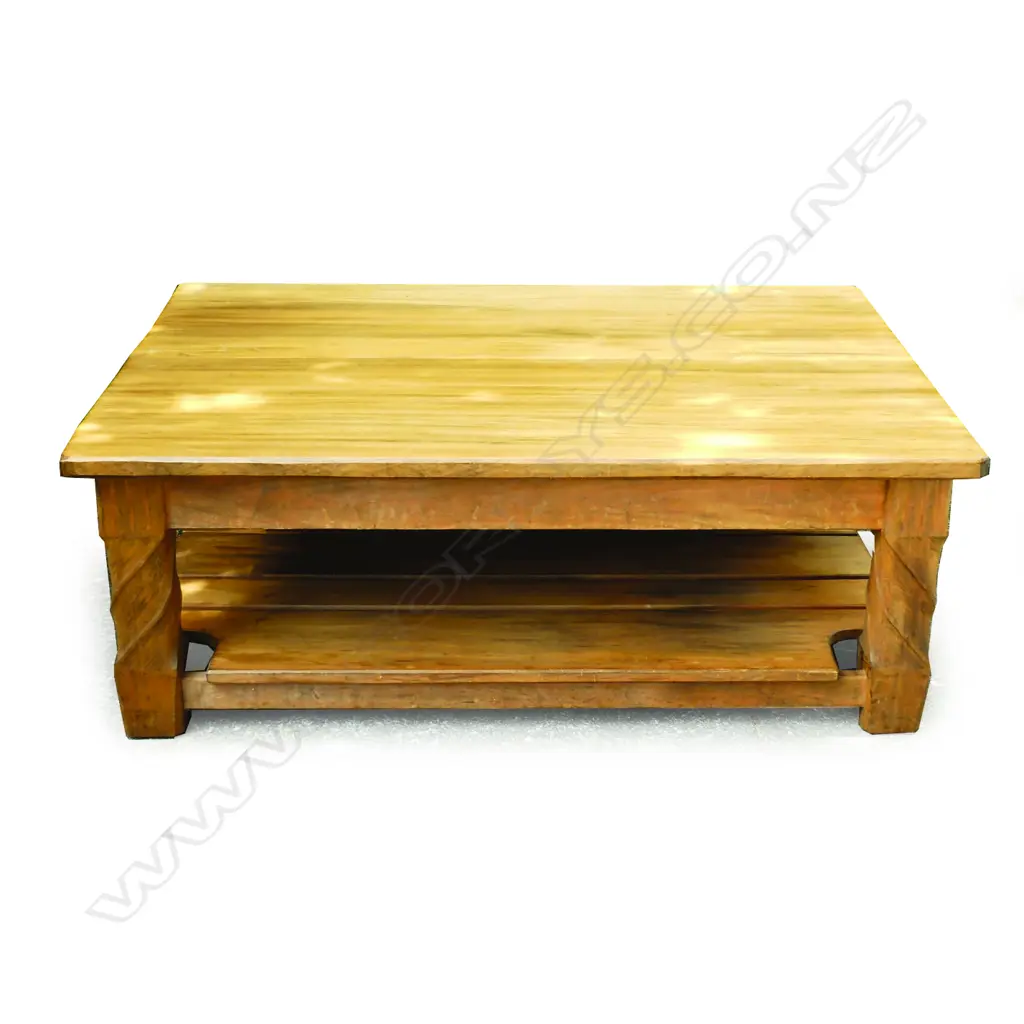 A Chapman-Taylor vintage large rectangular rimu coffee table Image 1++
