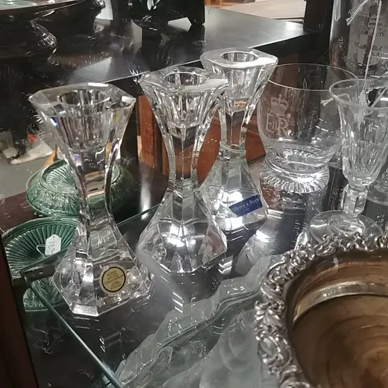 THREE VILLEROY & BOCH CANDLESTICKS