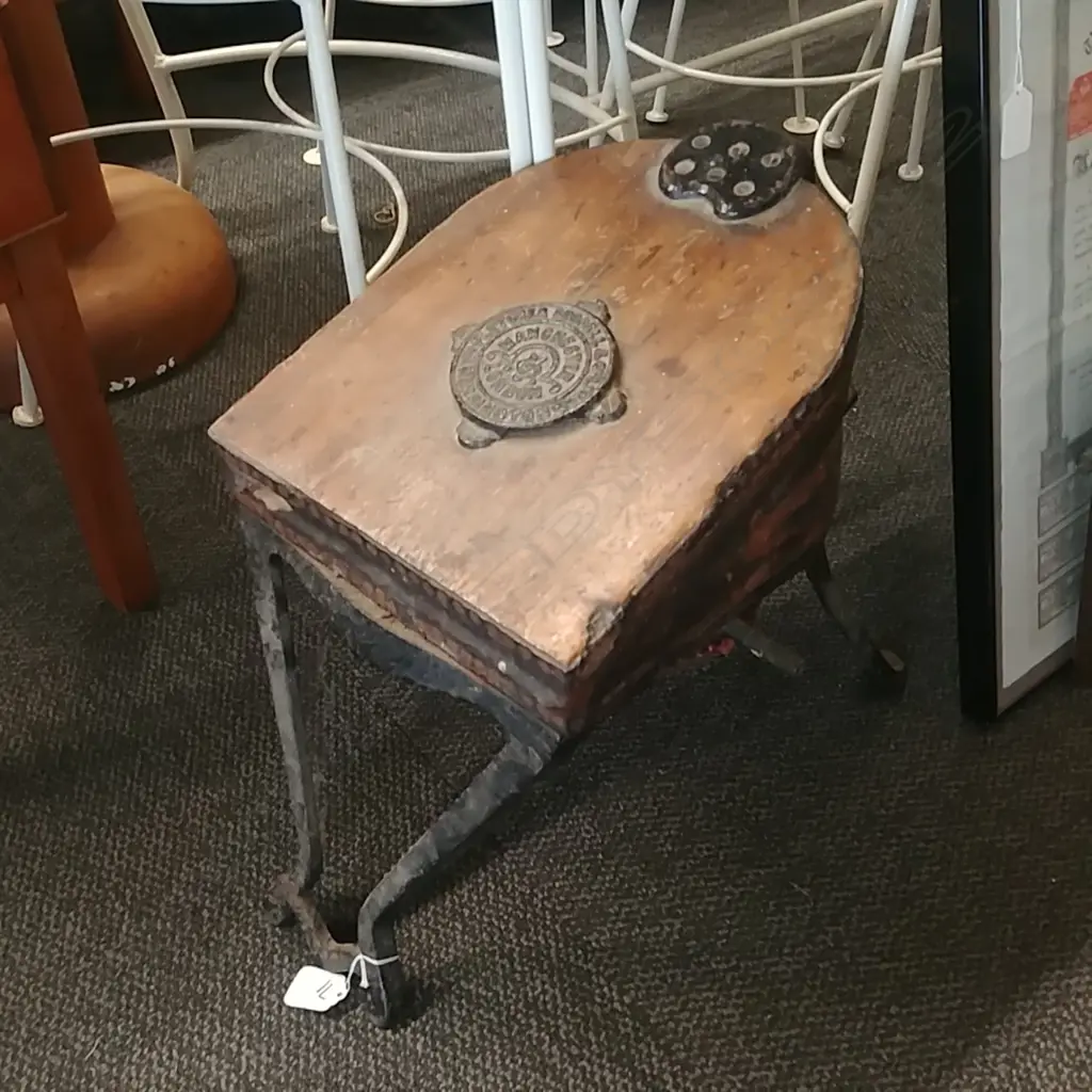 LEATHER & IRON ANTIQUE BELLOWS Image 1++