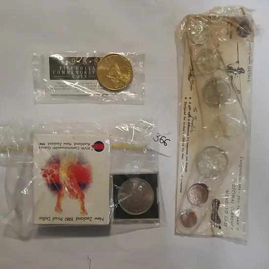 1989 NZ PROOF $1 + 3 OTHERS