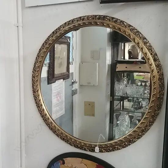 CIRCULAR GILT MIRROR