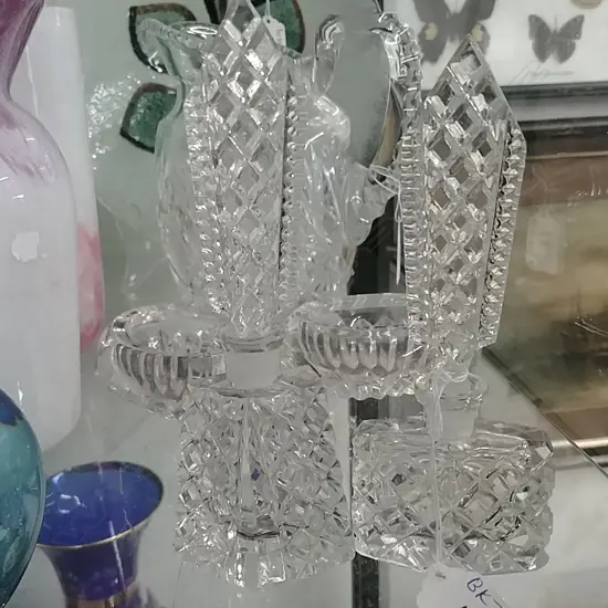 2 CRYSTAL PERFUME BOTTLES