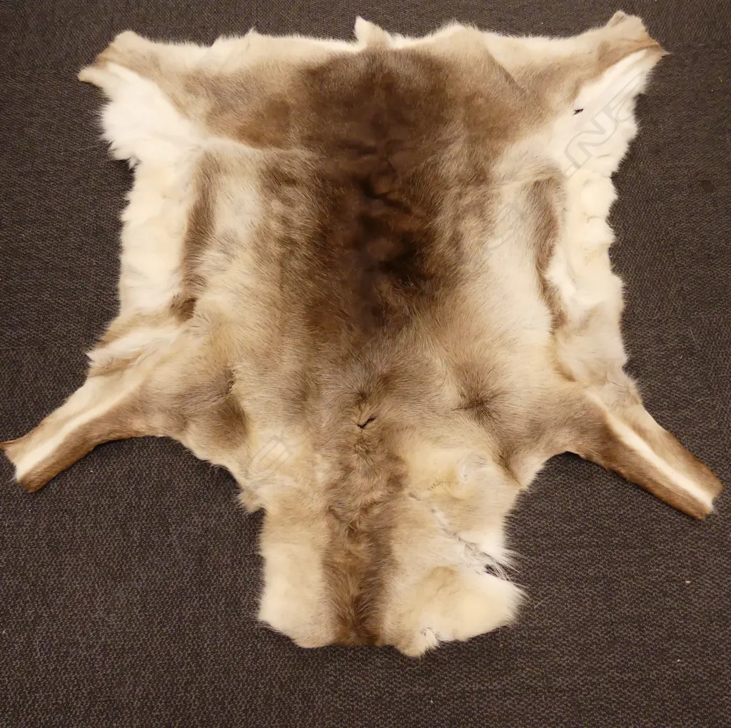 SILVER/BROWN REINDEER HIDE (AF) 110 X 97CM Image 1++