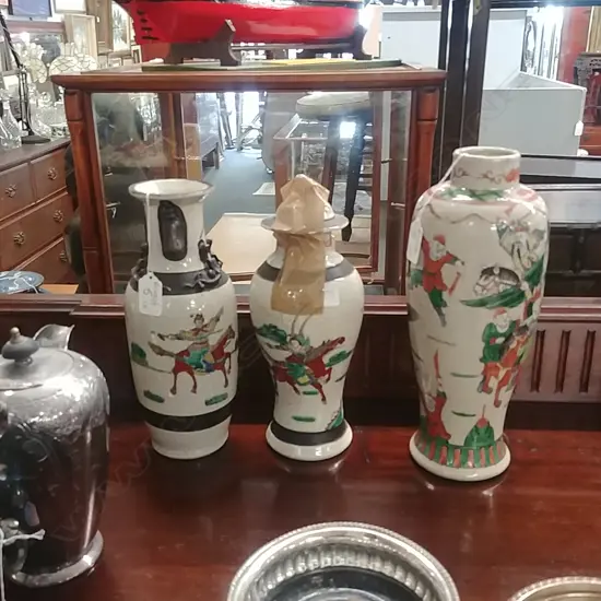 3 SATSUMA VASES