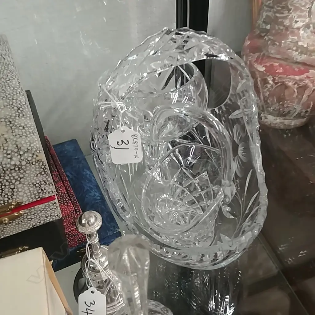 2 CRYSTAL BASKETS & GLASS  Image 1++